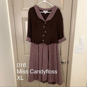 Miss Candyfloss limited edition brown tweed dress